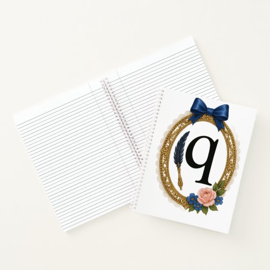 Regency Art Letter Q Luxury Monogram Journal ノートブック (内部)