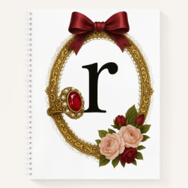 Regency Art Letter R Luxury Monogram Journal ノートブック