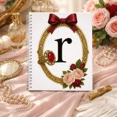 Regency Art Letter R Luxury Monogram Journal ノートブック