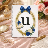 Regency Art Letter U Luxury Monogram Journal ノートブック
