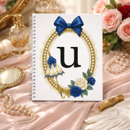 Regency Art Letter U Luxury Monogram Journal ノートブック
