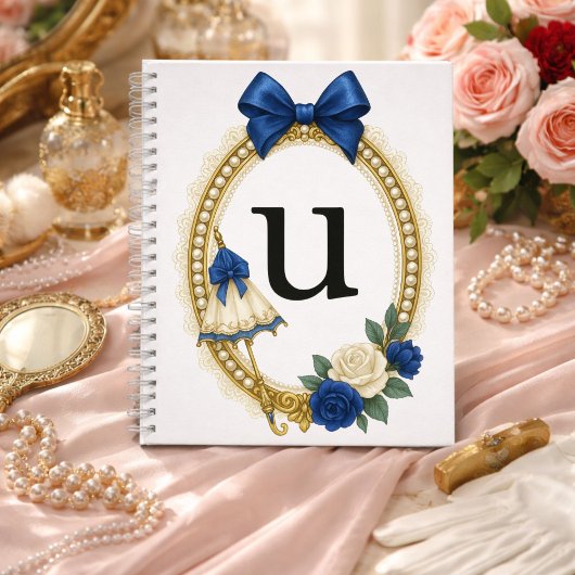 Regency Art Letter U Luxury Monogram Journal ノートブック
