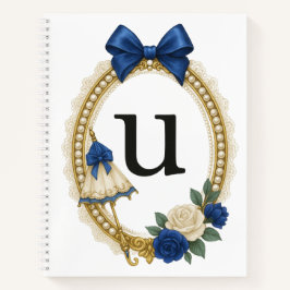 Regency Art Letter U Luxury Monogram Journal ノートブック