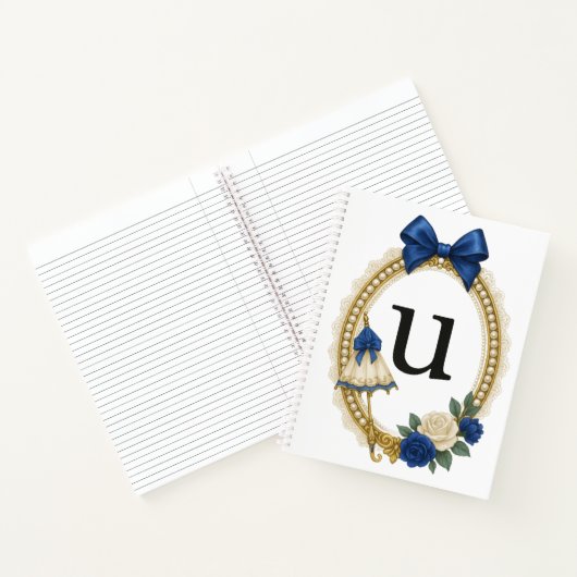 Regency Art Letter U Luxury Monogram Journal ノートブック (内部)