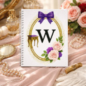 Regency Art Letter W Luxury Monogram Journal ノートブック