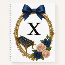 Regency Art Letter X Luxury Monogram Journal ノートブック