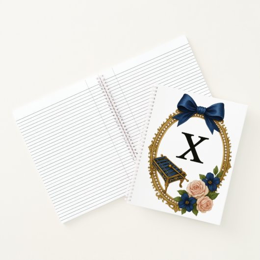 Regency Art Letter X Luxury Monogram Journal ノートブック (内部)