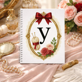 Regency Art Letter Y Luxury Monogram Journal ノートブック