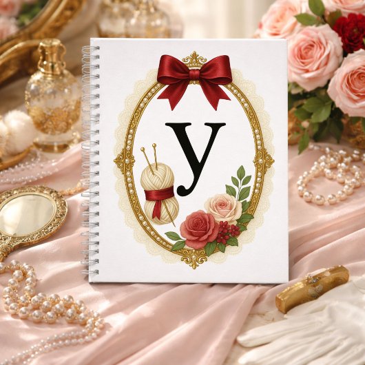 Regency Art Letter Y Luxury Monogram Journal ノートブック