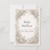 Regency Botanical Engraving Save the Date Card セーブザデート (裏面)