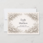 Regency Botanical Engraving Wedding サンキューカード (裏面)