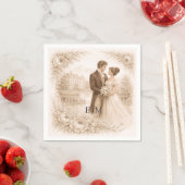 Regency Botanical Engraving Wedding  スタンダードカクテルナプキン (インサイチュ)