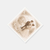 Regency Botanical Engraving Wedding  スタンダードカクテルナプキン (角)