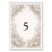 Regency Botanical Engraving Wedding テーブルナンバー (裏面)