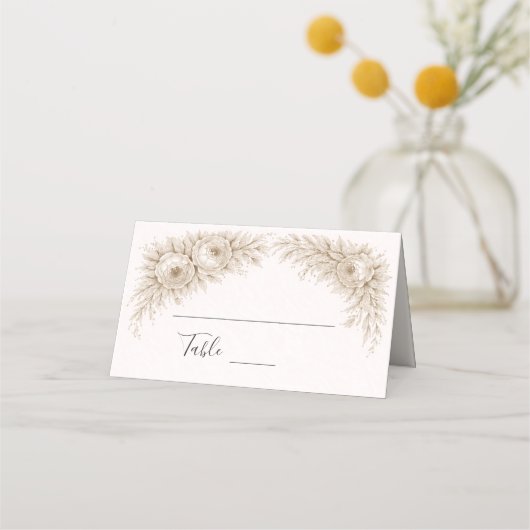 Regency Botanical Engraving Wedding  プレイスカード (正面)