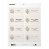 Regency Botanical Engraving Wedding ラベル (フルシート)