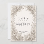 Regency Botanical Engraving Wedding 招待状 (裏面)