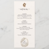 Regency Botanical Engraving Wedding Party Menu Car メニュー (正面)