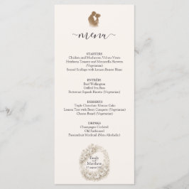 Regency Botanical Engraving Wedding Party Menu Car メニュー