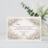 Regency Botanical Engraving Wedding Thank You Card サンキューカード (スタンド正面)