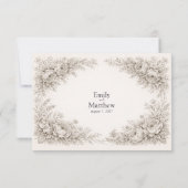 Regency Botanical Engraving Wedding Thank You Card サンキューカード (裏面)