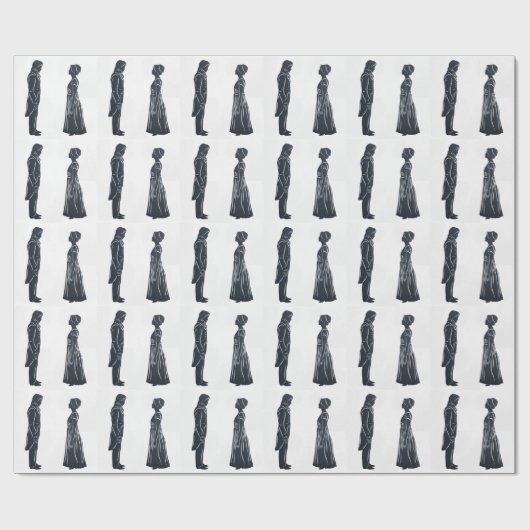 Regency Couple: Darcy and Elizabeth Silhouette ラッピングペーパー (フラット)