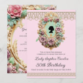 Regency Era Floral Birthday Invitation 招待状 (正面/裏面)