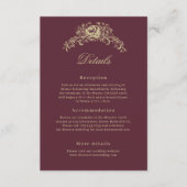 Regency Era Wedding Elegant Heirloom Details エンクロージャーカード (正面)