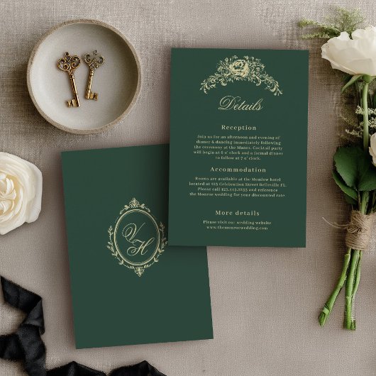 Regency Era Wedding Elegant Heirloom Details エンクロージャーカード