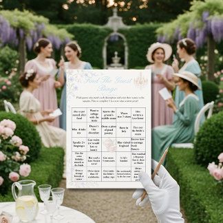 Regency  Find the Guest Bridal Shower Bingo game  招待状