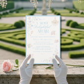 Regency Floral Tea garden Bridal shower 招待状