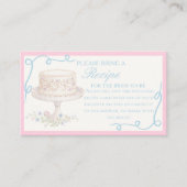 Regency Garden Party Request Recipe Bridal Shower エンクロージャーカード (正面)