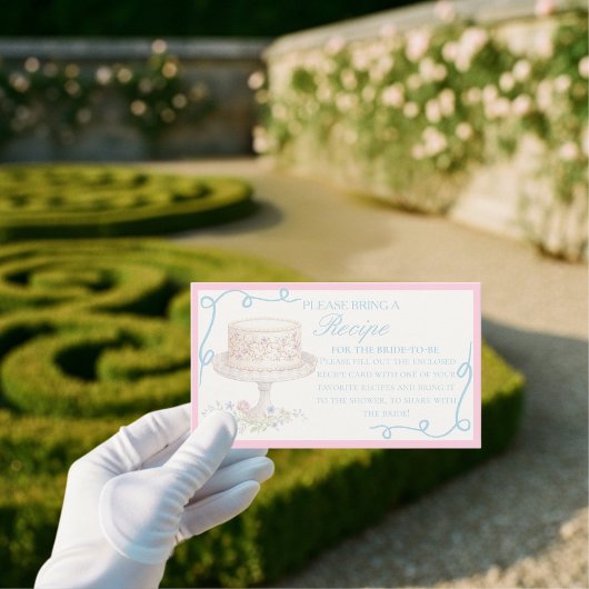 Regency Garden Party Request Recipe Bridal Shower エンクロージャーカード