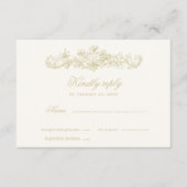Regency Garden Vintage Classic Romantic Wedding 出欠カード (正面)