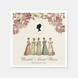 Regency Ladies Bridal Shower Vintage Pink Floral スタンダードカクテルナプキン