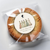 Regency Ladies Bridal Shower Vintage Silhouette ラウンドシール