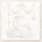 Regency Rose Garden Reading Lady ガラスコースター (裏面)