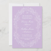 Regency Violet Victorian Antique Classic Wedding 招待状 (正面)