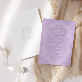 Regency Violet Victorian Antique Classic Wedding 招待状