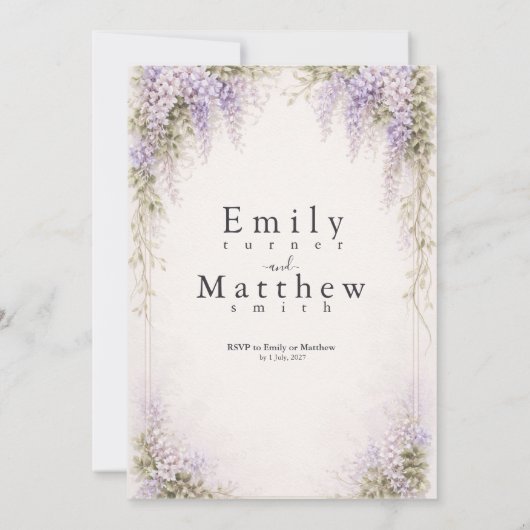 Regency Wisteria 招待状 (裏面)