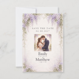 Regency Wisteria Save the Date Photo Card セーブザデート