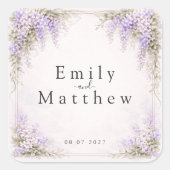 Regency Wisteria Square Wedding Stickers スクエアシール (正面)