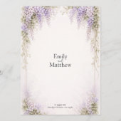 Regency Wisteria Wedding Menu Card メニュー (裏面)