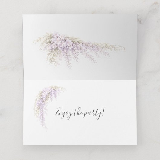 Regency Wisteria Wedding Place Cards プレイスカード (内部開封)