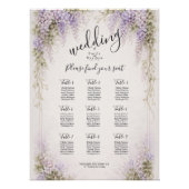 Regency Wisteria Wedding Seating Chart Poster ポスター (正面)