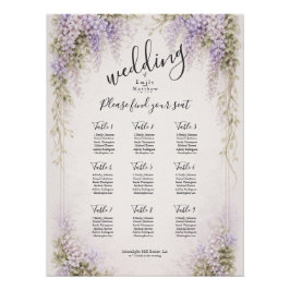 Regency Wisteria Wedding Seating Chart Poster ポスター