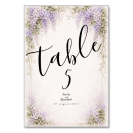 Regency Wisteria Wedding Table Number Card テーブルナンバー