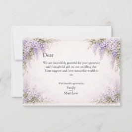 Regency Wisteria Wedding Thank You Card サンキューカード