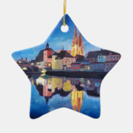 Regensburg, Bavaria at Dawn セラミックオーナメント