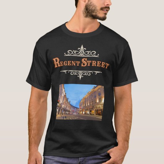 Regent Street Men's T-Shirt in Black  Tシャツ (正面)